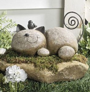 Resting Cat Whimsical Garden Decor