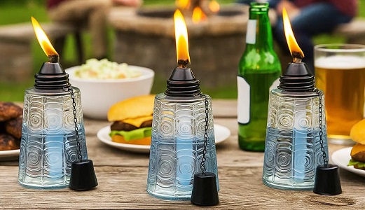 Glass Tabletop Torches